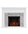 Southern Enterprises Chartier Color Changing Electric Fireplace With Media Shelf In Gray