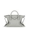 Givenchy Small Antigona Soft Leather Tote In Pearl Grey