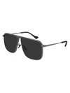 Gucci 58mm Aviator Sunglasses In Black