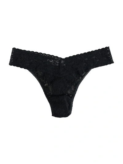 Hanky Panky Women's Xoxo Boxed Lace Thong In Black