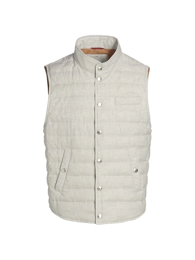 Brunello Cucinelli High-neck Quilted-cotton Down Gilet In White