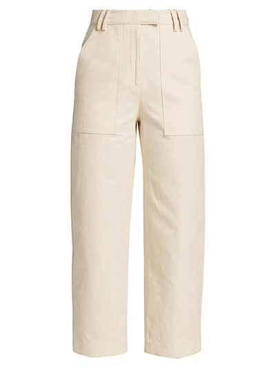 Lvir Pleasant Utility Big Pocket Linen-blend Pants In Cream