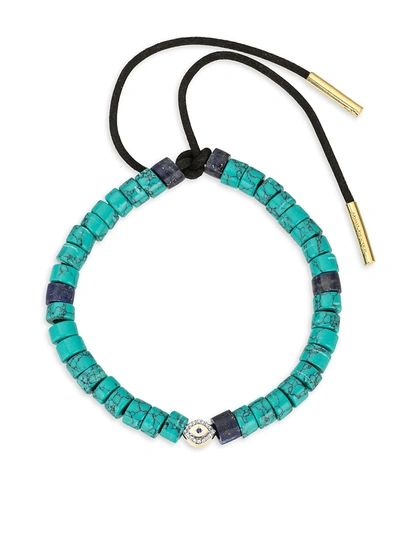 Adina Reyter Women's Design Kits 18k Yellow Gold, 14k Yellow Gold, Sterling Silver, Leather & Multi-stone Bracele In Turquoise