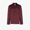 Cdlp Men's Long-sleeve Satin Home Suit Shirt In Red