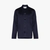 Cdlp Spread-collar Long-sleeved Relaxed-fit Woven Pyjama Top In Blue