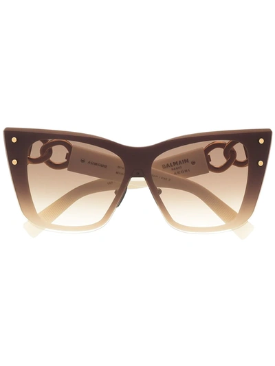 Balmain Cat-eye Frame Tinted Sunglasses In Neutrals