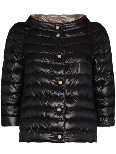 Herno Sleek Black Puffer Jacket In Black