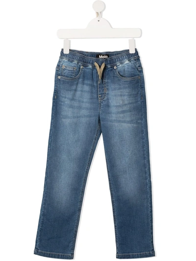 Molo Kids' Augustino Mid-rise Straight-leg Jeans In Blue