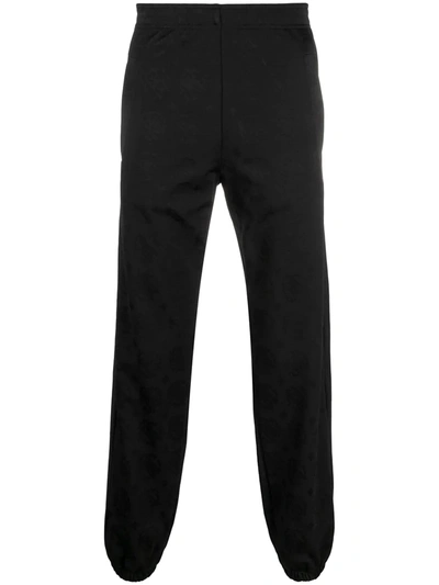 Roberto Cavalli Logo-plaque Tapered Track Pants In Schwarz