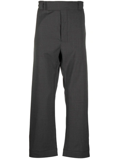 Prada Straight-leg Wool Trousers In Grey