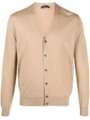 Prada Buttoned Wool Cardigan In Nude