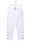 BALMAIN TEEN HIGH-RISE BUTTON-EMBOSSED TROUSERS