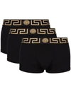 Versace Greca Jacquard Boxer Shorts In Black