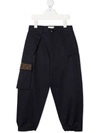 FENDI FF-LOGO EMBROIDERED TROUSERS