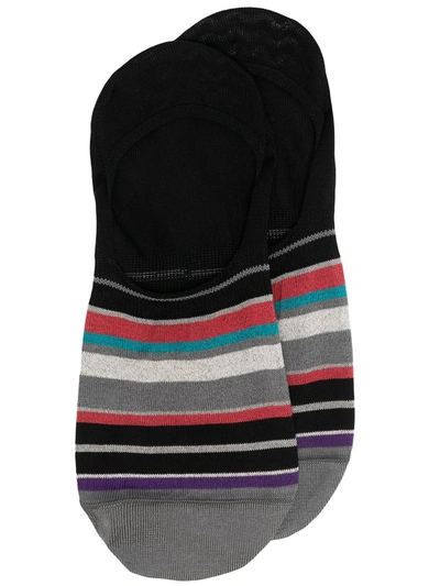 Paul Smith Striped Secret Socks In Black