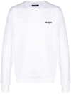 Balmain Flocked-logo Crew-neck Sweatshirt In White
