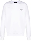 Balmain Logo-embroidered Cotton Sweatshirt In White