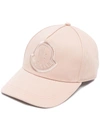 Moncler Logo Embroidered Baseball Cap In Pink