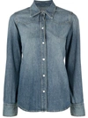 Nili Lotan Claire Denim Button-down Shirt In Blue
