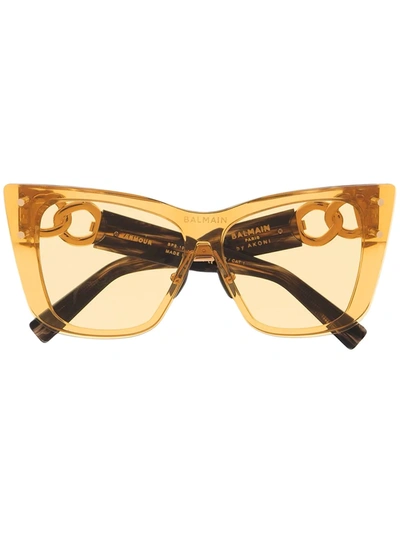 Balmain Cat-eye Frame Tinted Sunglasses In Yellow
