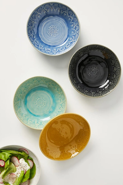 Anthropologie Old Havana Pasta Bowls, Set Of 4 By  In Grey Size S/4 Cereal In Grey