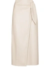 Nanushka Beige Carola Vegan Leather Midi Skirt In Neutrals