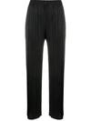 ISSEY MIYAKE CROPPED WIDE-LEG PLEATED TROUSERS