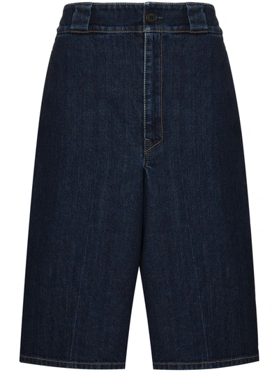 Prada Knee-length Denim Shorts In Blau