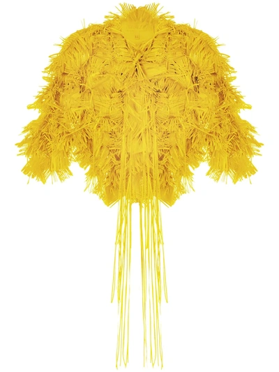 Paskal Fringed Cropped Jacket In Yellow