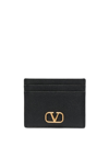 Valentino Portafoglio Minimalista In Pelle Nera Con Fessure Per Carte In Black