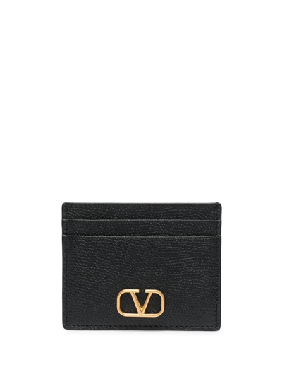 Valentino Garavani Vlogo Signature Compact Cardholder In Black