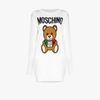 MOSCHINO WHITE TEDDY BEAR WOOL MINI DRESS,V0492050115604987