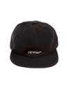 OFF-WHITE MAN BLACK BASEBALL CAP WITH WHITE FRONT LOGO,OMLB022R21FAB006 1001