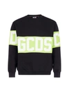 Gcds Logo-print Colour Block Sweatshirt In Lime