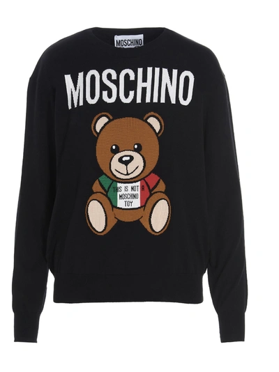 Moschino Teddy Italia Sweater In Black