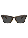 Ray Ban Original Wayfarer Bicolor Sunglasses Tortoise Frame Grey Lenses 50-22 In Black