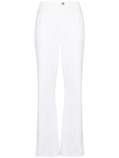 Frame Le Slouch Low-rise Straight-leg Jeans In Blanc