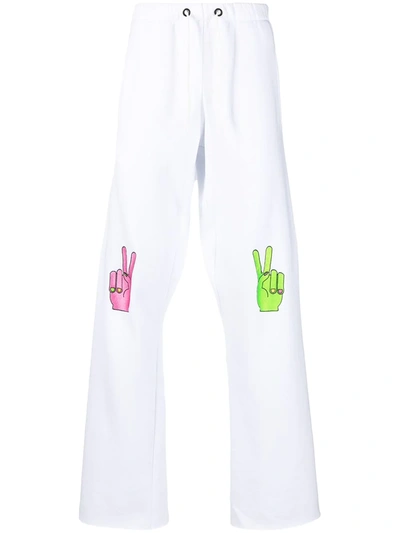 Duoltd Piece Sign Print Joggers In White