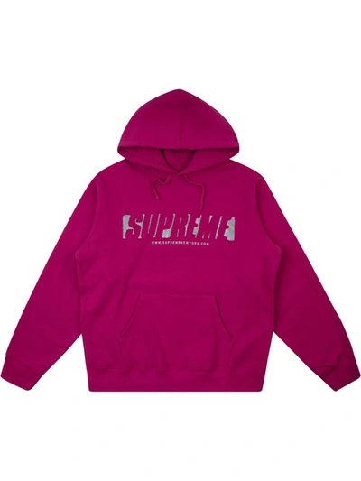 Supreme Reflective Cutout Hoodie In Pink