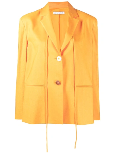 Rejina Pyo Single Breasted Lightweight Blazer In Orange