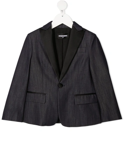 Dsquared2 Kids' Single Button Blazer In Blue