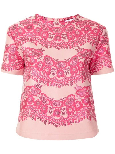 Pre-owned Valentino Floral Print Blouse In Pink