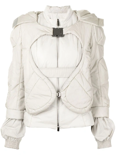 Pre-owned Celine  Layered Puffer Jacket In Neutrals