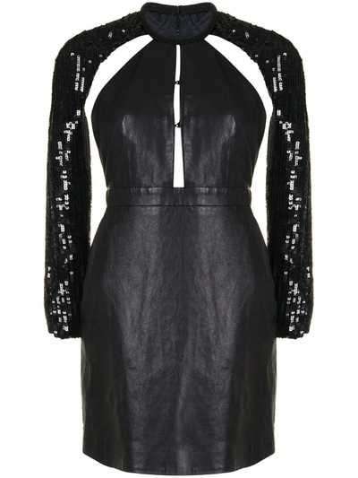 Pre-owned Saint Laurent Cut-out Fitted Dress In Black