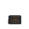 LOVE MOSCHINO BLACK SMALL WALLET WITH GOLD LOGO