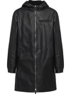 PRADA NAPPA LEATHER HOODED COAT