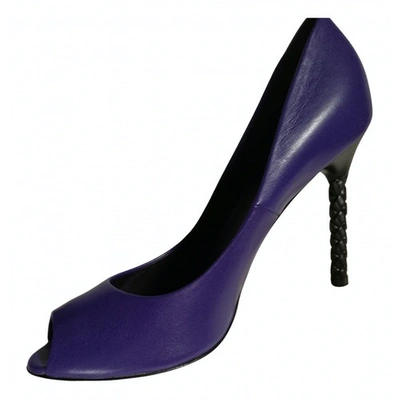 Pre-owned Bottega Veneta Leather Heels In Purple
