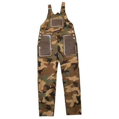 Pre-owned Moschino Khaki Cotton Jumpsuit