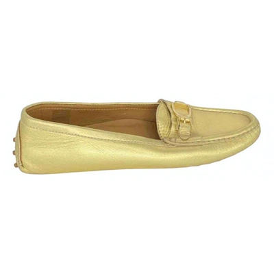 Pre-owned Ralph Lauren Gold Leather Flats