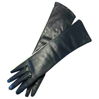 Pre-owned Valentino Garavani Black Leather Gloves
